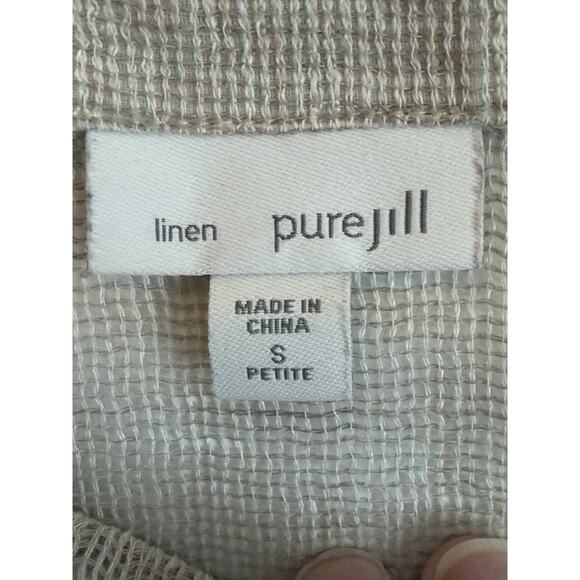J. Jill Pure Linen Top Size Small Boxy Open Knit Lagenlook Coastal Relaxed Layer - Picture 3 of 9